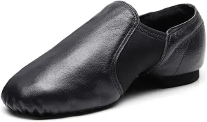 HROYL Boys and Girls Jazz Dance Shoes Slip and Elastic Child‘s Leather Jazz Dance Shoes,TJ-jazz-X025