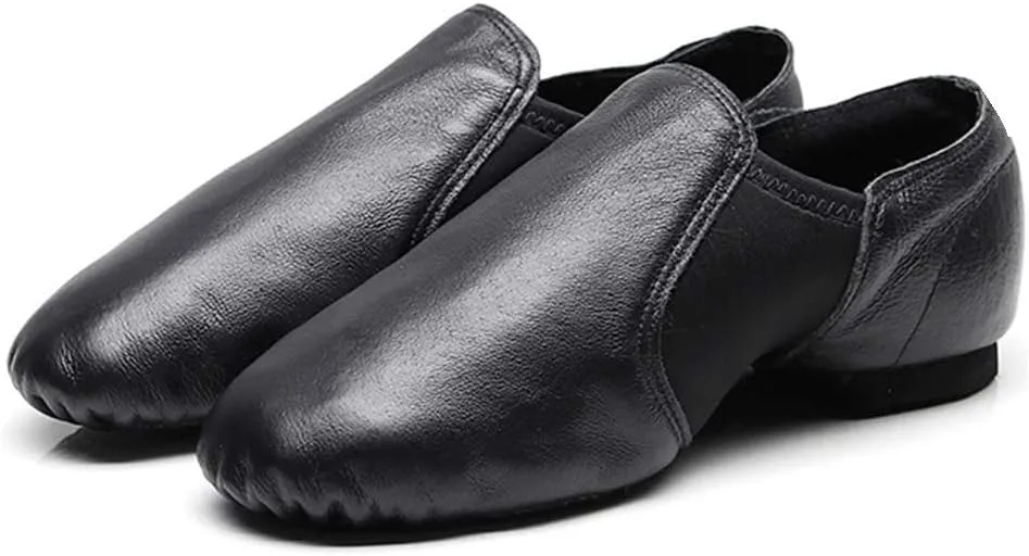 HROYL Boys and Girls Jazz Dance Shoes Slip and Elastic Child‘s Leather Jazz Dance Shoes,TJ-jazz-X025
