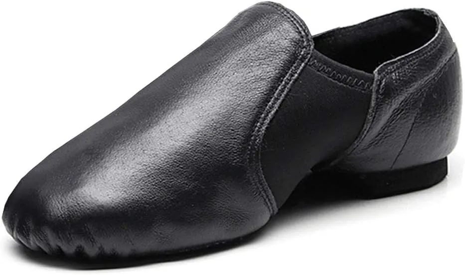 HROYL Boys and Girls Jazz Dance Shoes Slip and Elastic Child‘s Leather Jazz Dance Shoes,TJ-jazz-X025