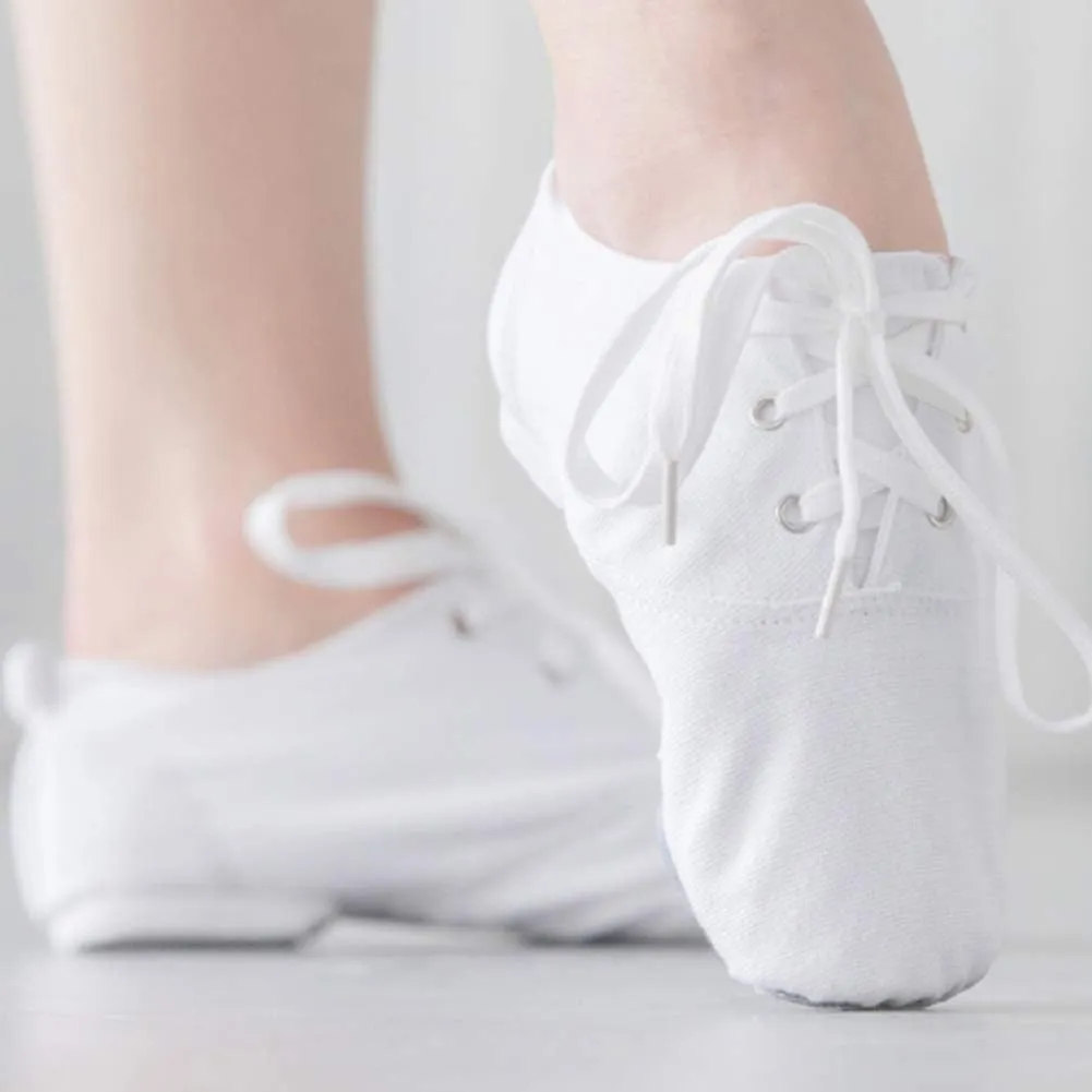 HROYL Leather/Canvas Jazz Shoes lace up Jazz Dancing Shoes,Suitable for Girls/Boys/Women/Men,Model-TJ-DBjazz