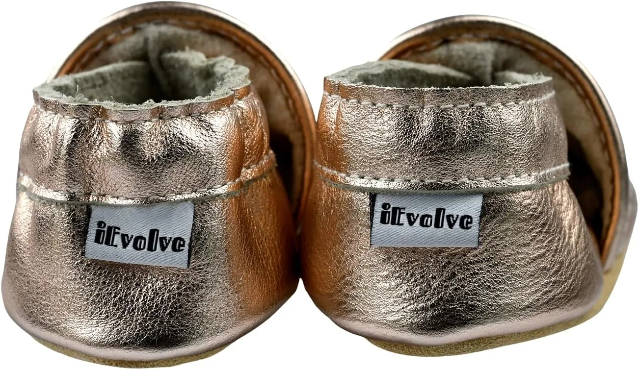 iEvolve Baby Leather Shoes Soft First Walker Shoes Crib Shoes Moccasins for Toddlers