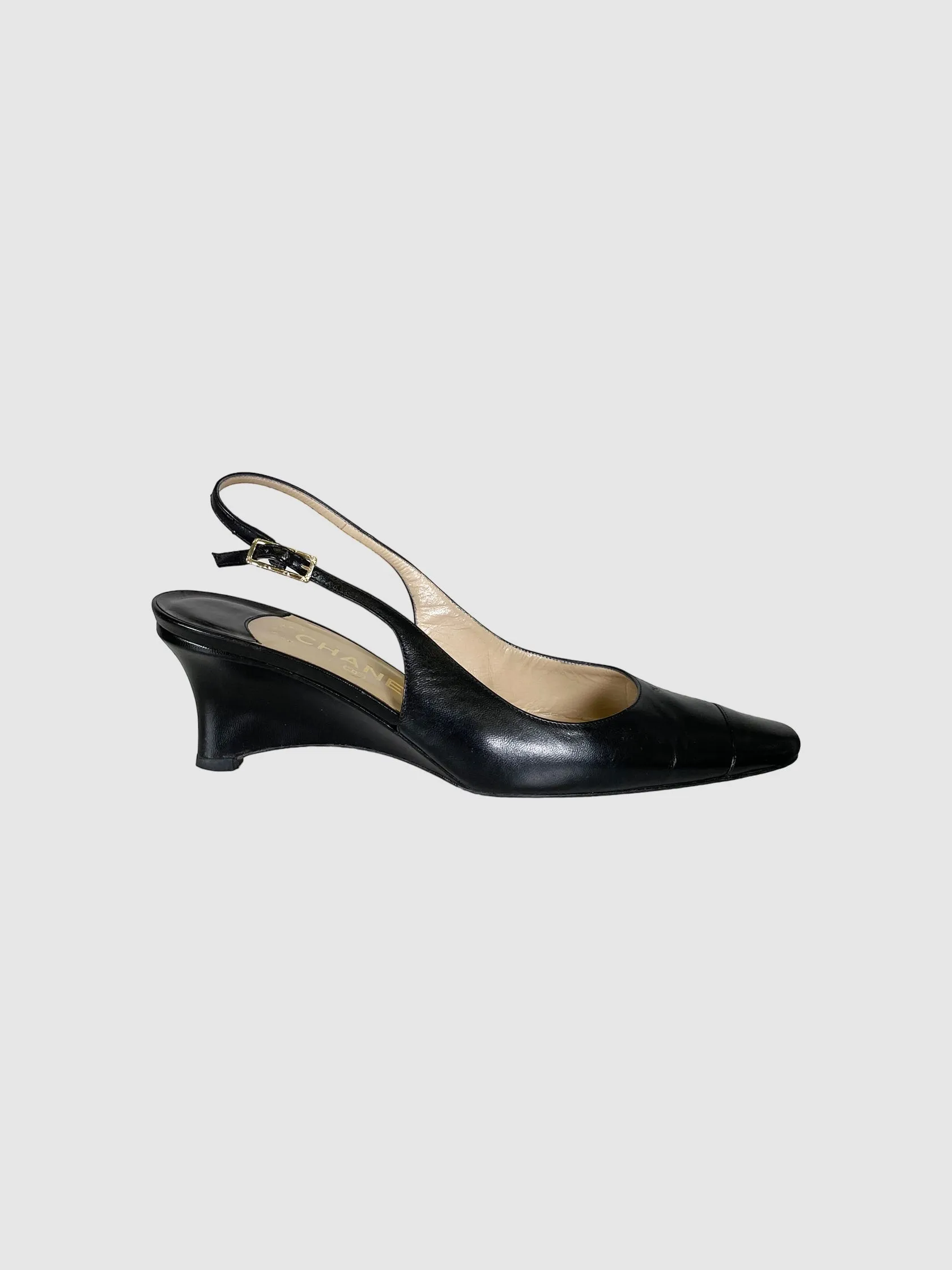 Interlocking CC Slingback Wedges - Size 37.5