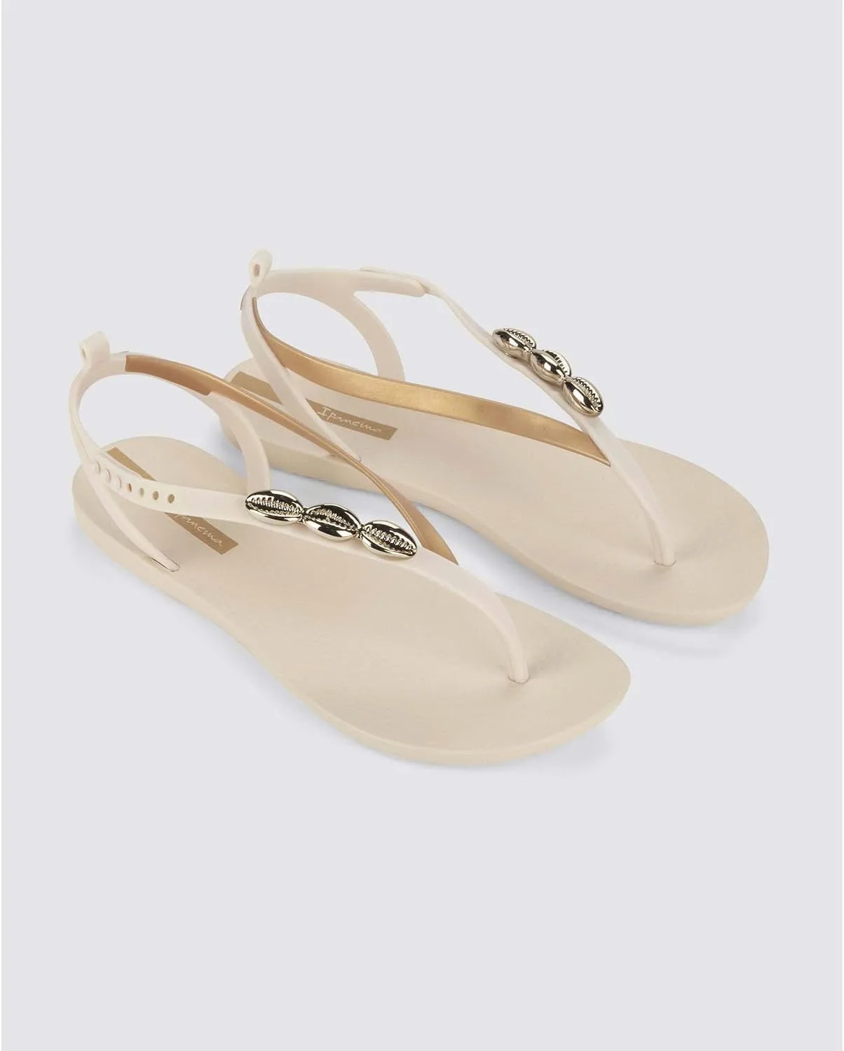 Ipanema Salty Womens Sandals - Lace Up Sandals for Women, Dressy Sandals with Sea Shells, T-Strap Thong Sandals, Tie Up Sandals, Flat Sandals, Summer Dress Sandals, Comfortable