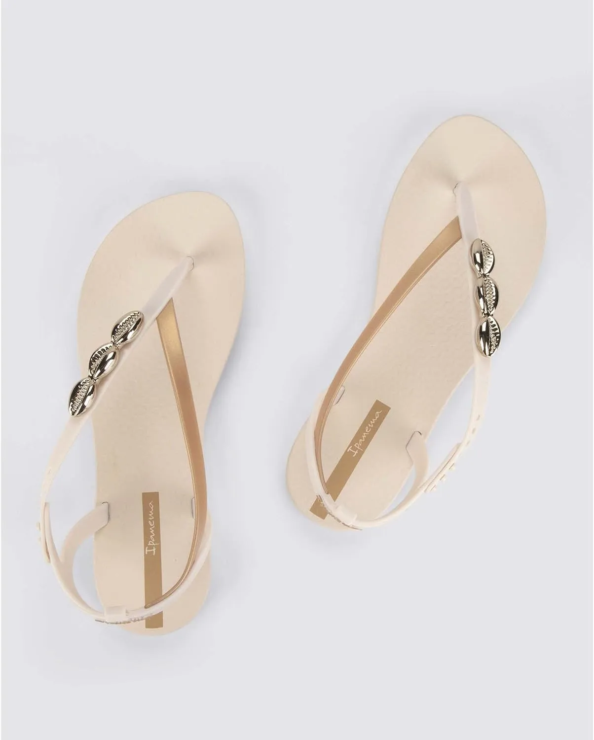 Ipanema Salty Womens Sandals - Lace Up Sandals for Women, Dressy Sandals with Sea Shells, T-Strap Thong Sandals, Tie Up Sandals, Flat Sandals, Summer Dress Sandals, Comfortable