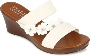 ITALIAN Shoemakers Women's Biza Wedges 7 White