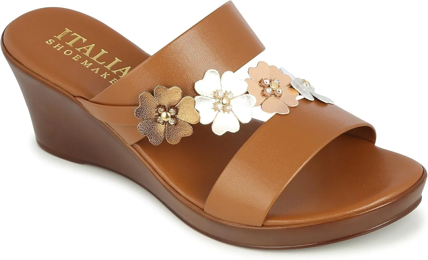 ITALIAN Shoemakers Women's Biza Wedges 9 Metallic m