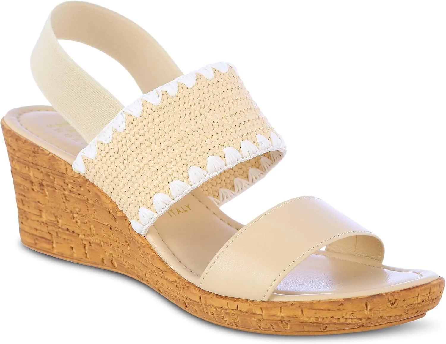 ITALIAN Shoemakers Womens Dannon Wedges 7 Natural