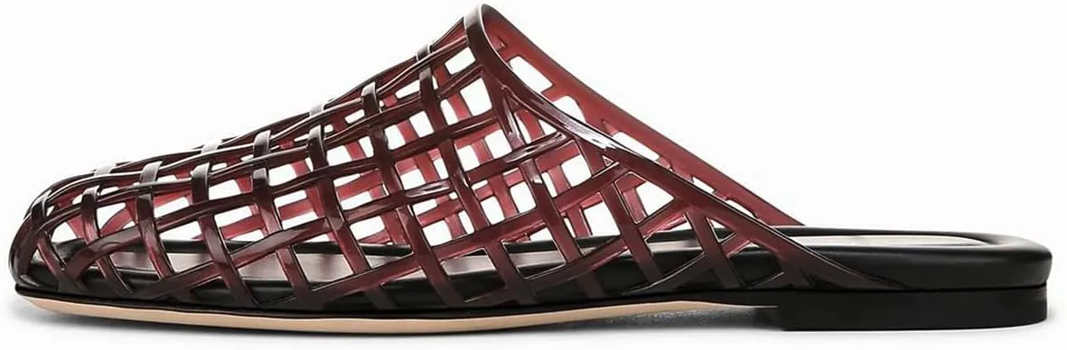 Jelly Shoes for Women Mesh Jelly Sandals Slides Closed Toe Flats Slip on Round Toe Summer Beach Slippers Mules