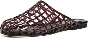 Jelly Shoes for Women Mesh Jelly Sandals Slides Closed Toe Flats Slip on Round Toe Summer Beach Slippers Mules
