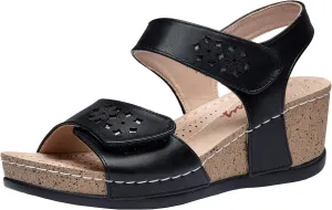Jeossy Women's Platform Wedge Sandals 835 Comfortable Open Toe Ankle Strap Summer Walking Sandals with Buckle