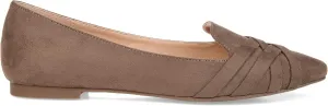 Journee Collection Womens Mindee Faux Suede Slip On Loafers Taupe 8 Medium (B,M)