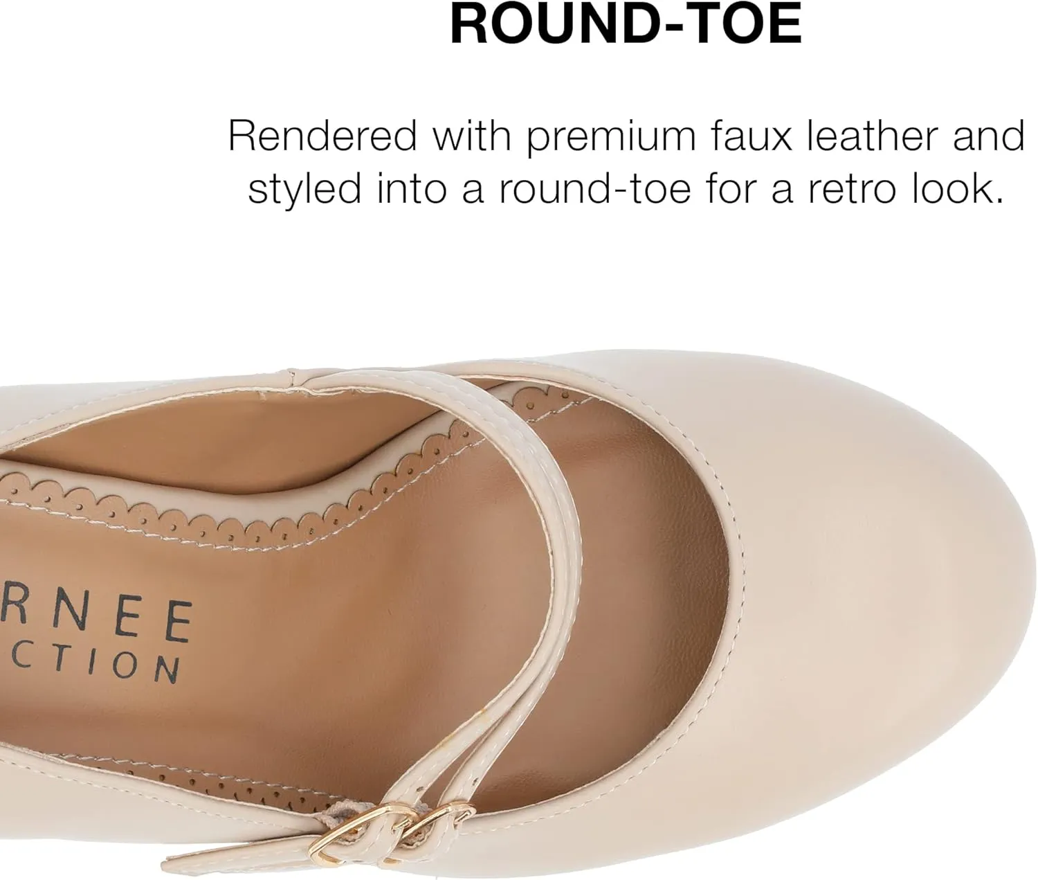 Journee Collection Womens Wendy Mary Jane Pumps Closed Round Toe Double Buckle Strap Chunky Block Heel