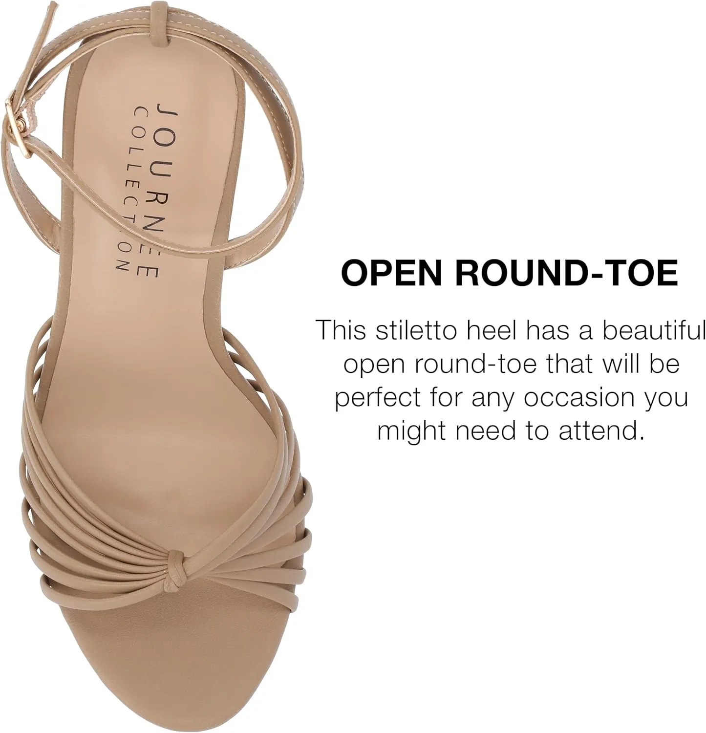 Journee Womens Vanita Multi Strap Stiletto Open Toe Dress Sandals