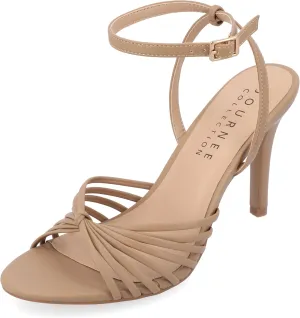 Journee Womens Vanita Multi Strap Stiletto Open Toe Dress Sandals