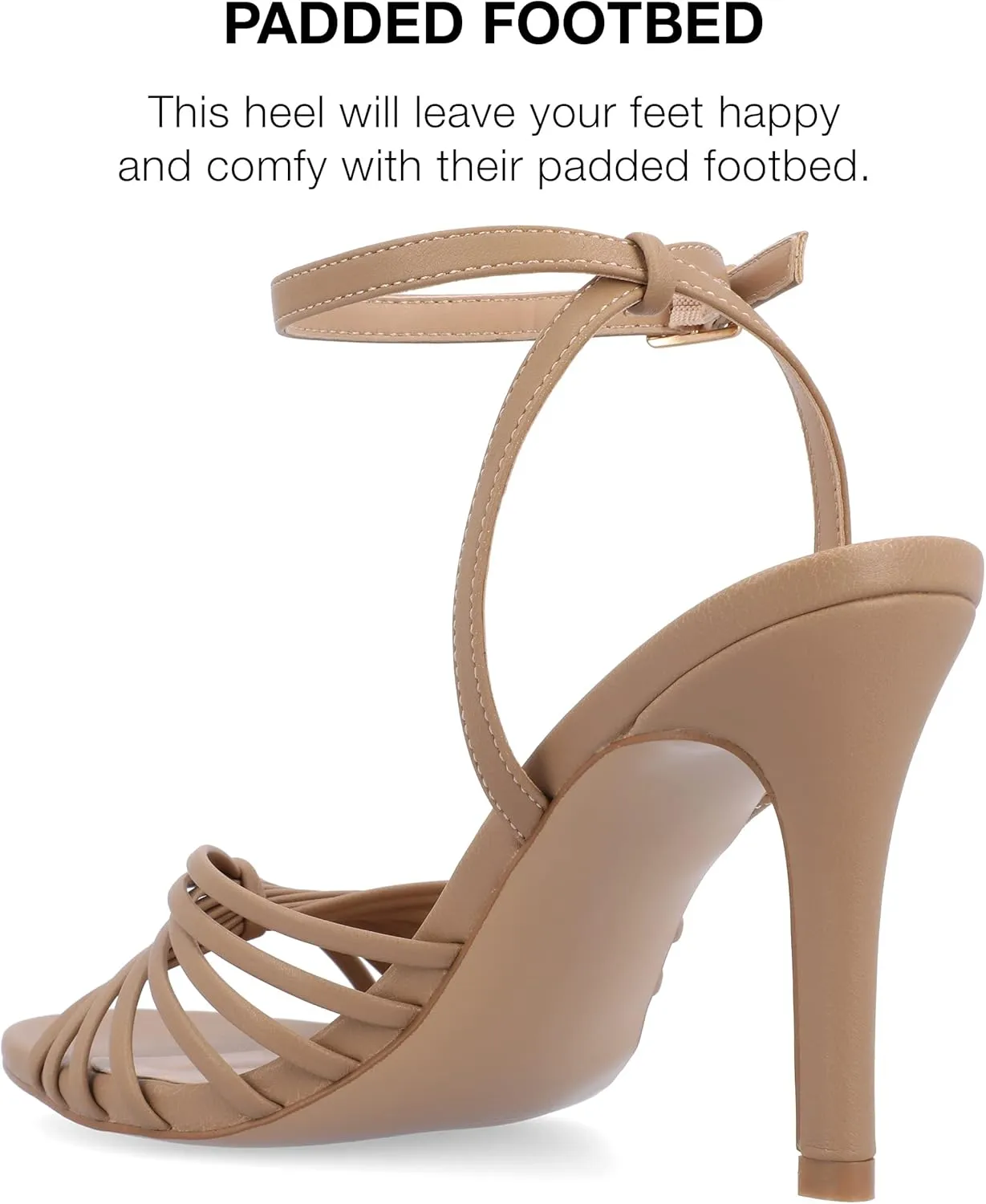 Journee Womens Vanita Multi Strap Stiletto Open Toe Dress Sandals