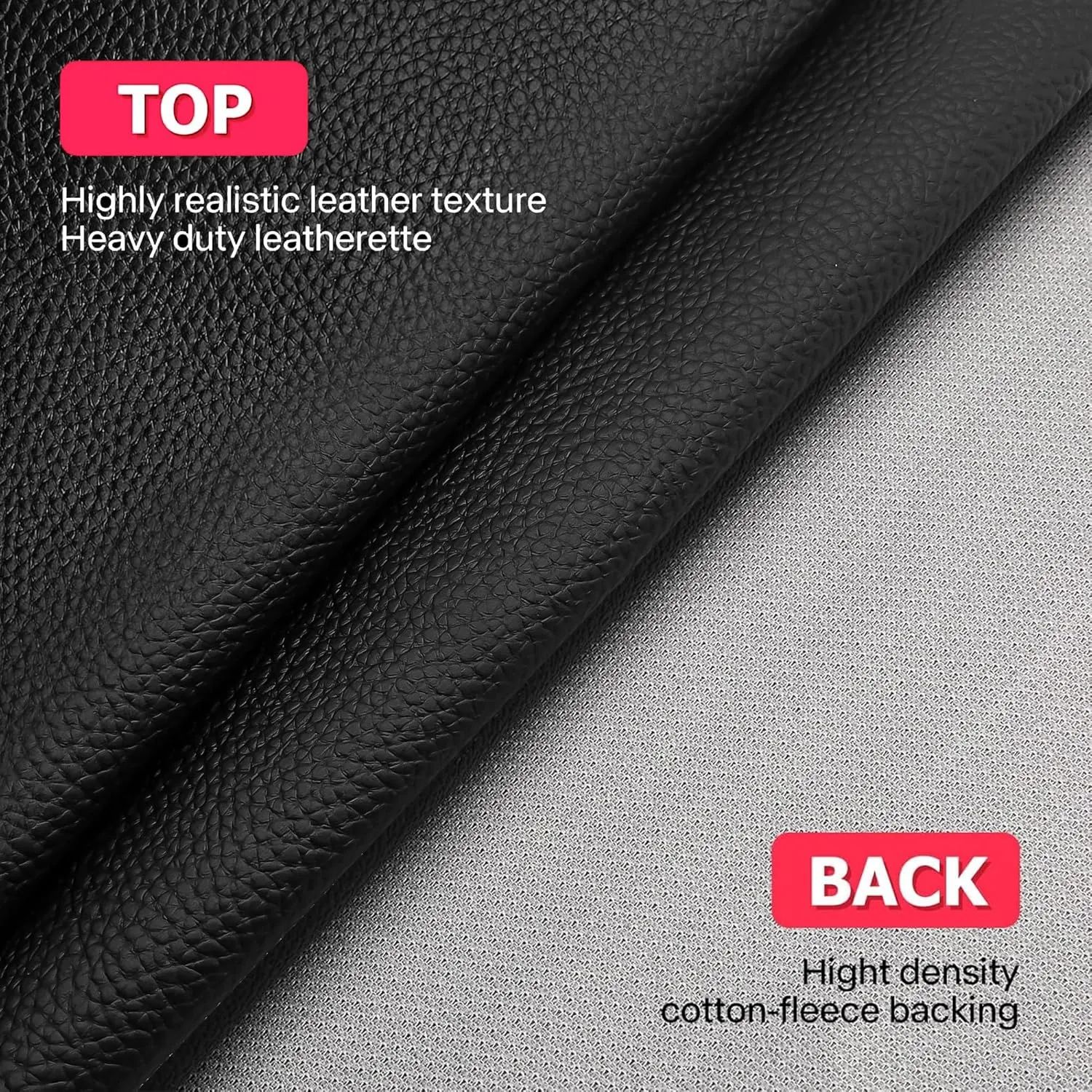 K-Musculo Vinyl Fabric, Marine Faux Leather Upholstery, for Upholstery Crafts, DIY Sewings, Sofa, Handbag, Earrings, Hair Bows Decorations (Black 54'' X 108'' inch 3Yd)