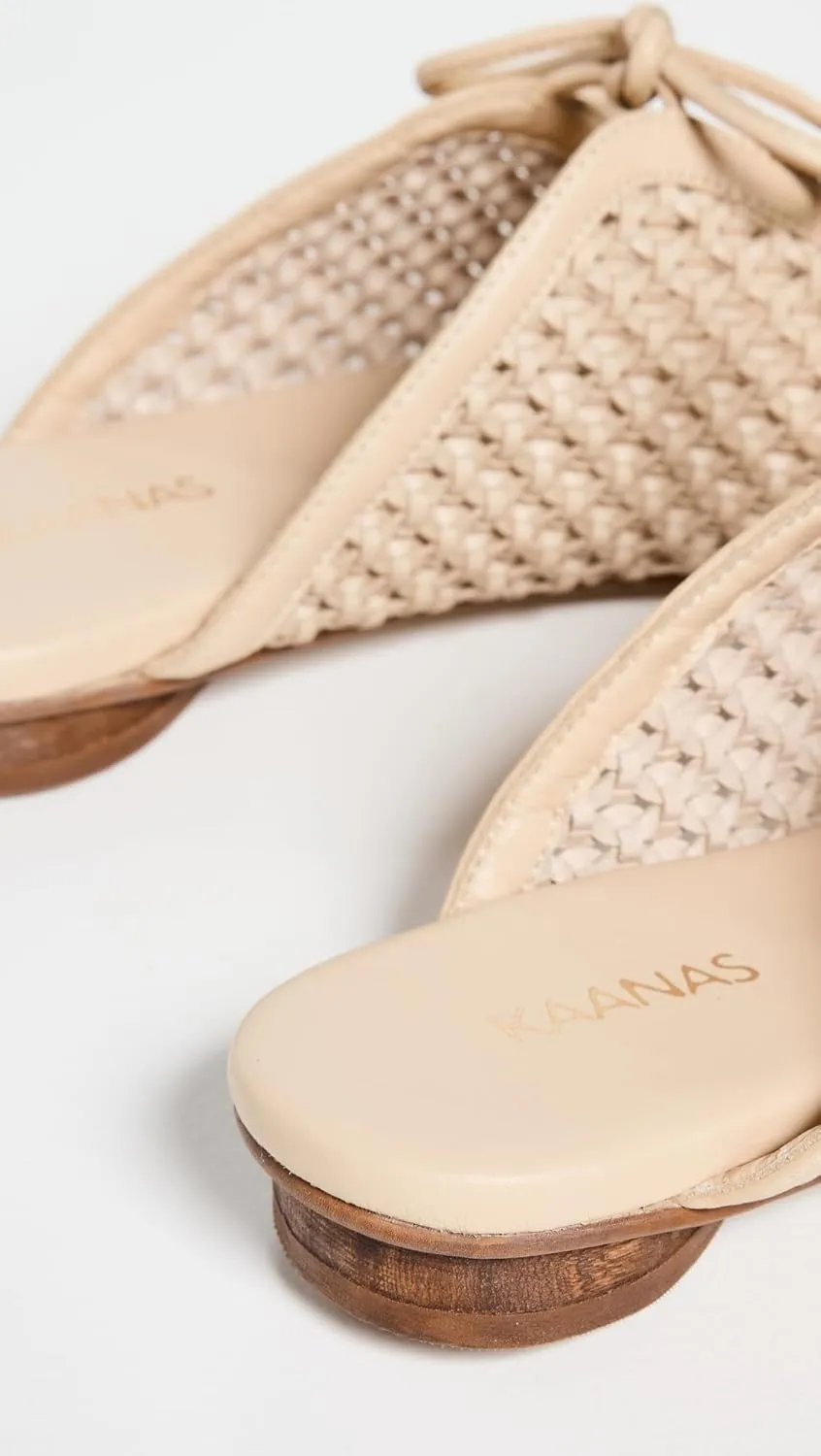 KAANAS Women's Ramio Basketweave Mules