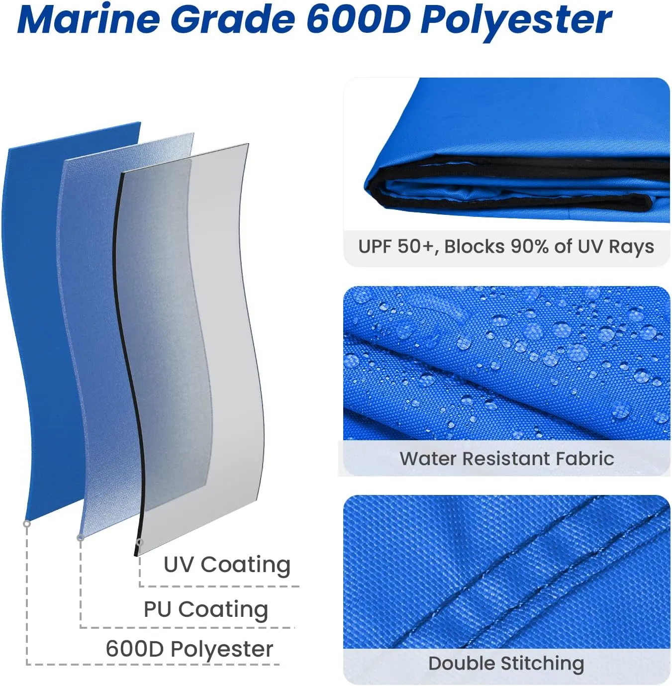 KAKIT 3 4 Bow Bimini Tops with Mesh Sidewalls Support Poles for Boats Marine Grade Canvas Top Includes 2 Straps Storage Boot 1 Inch Aluminum Frame
