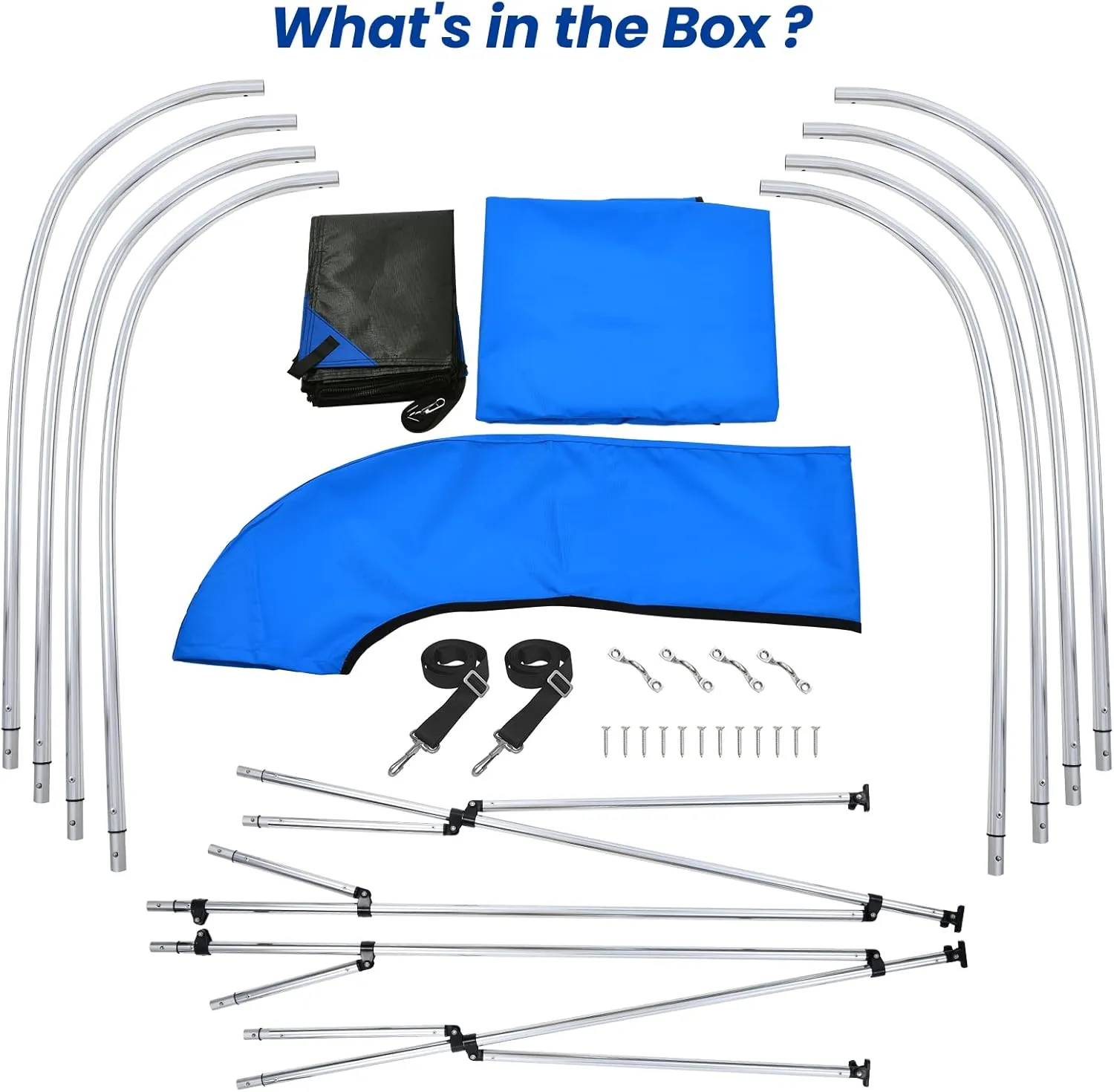 KAKIT 3 4 Bow Bimini Tops with Mesh Sidewalls Support Poles for Boats Marine Grade Canvas Top Includes 2 Straps Storage Boot 1 Inch Aluminum Frame