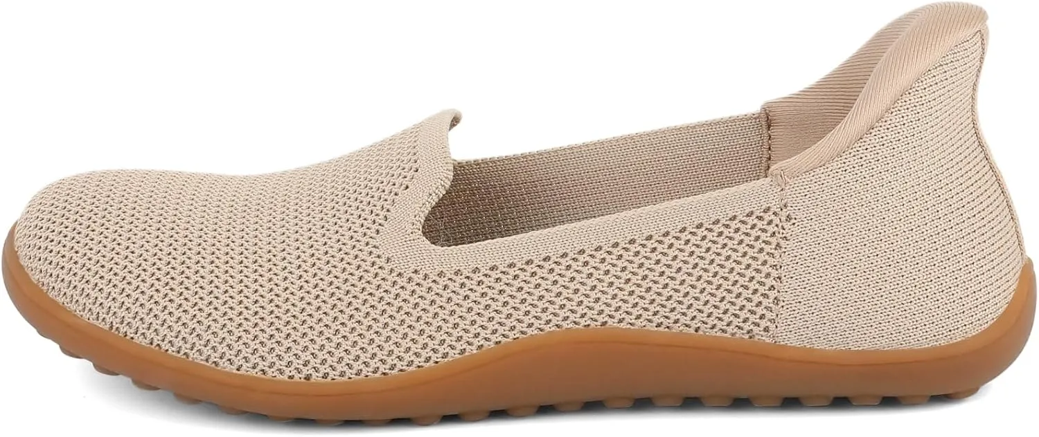 KBZone Women's Wide Toe Box Slip on Flats Shoes Comfortable Round Toe Mesh Loafers Walking Shoes