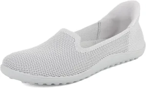 KBZone Women's Wide Toe Box Slip on Flats Shoes Comfortable Round Toe Mesh Loafers Walking Shoes