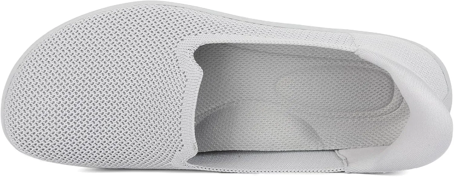 KBZone Women's Wide Toe Box Slip on Flats Shoes Comfortable Round Toe Mesh Loafers Walking Shoes