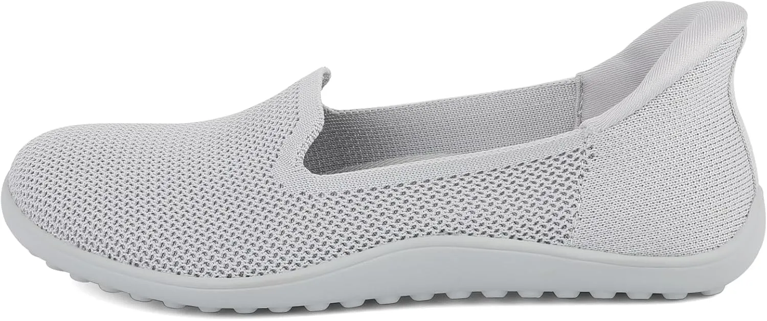 KBZone Women's Wide Toe Box Slip on Flats Shoes Comfortable Round Toe Mesh Loafers Walking Shoes