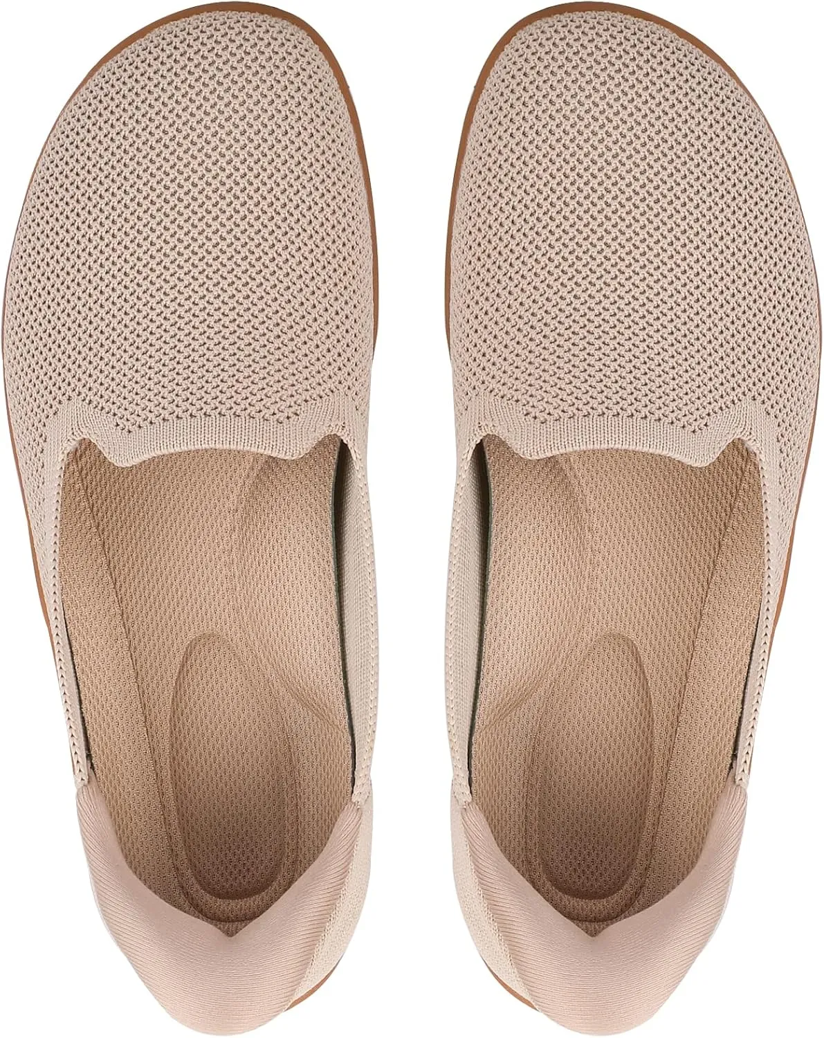 KBZone Women's Wide Toe Box Slip on Flats Shoes Comfortable Round Toe Mesh Loafers Walking Shoes