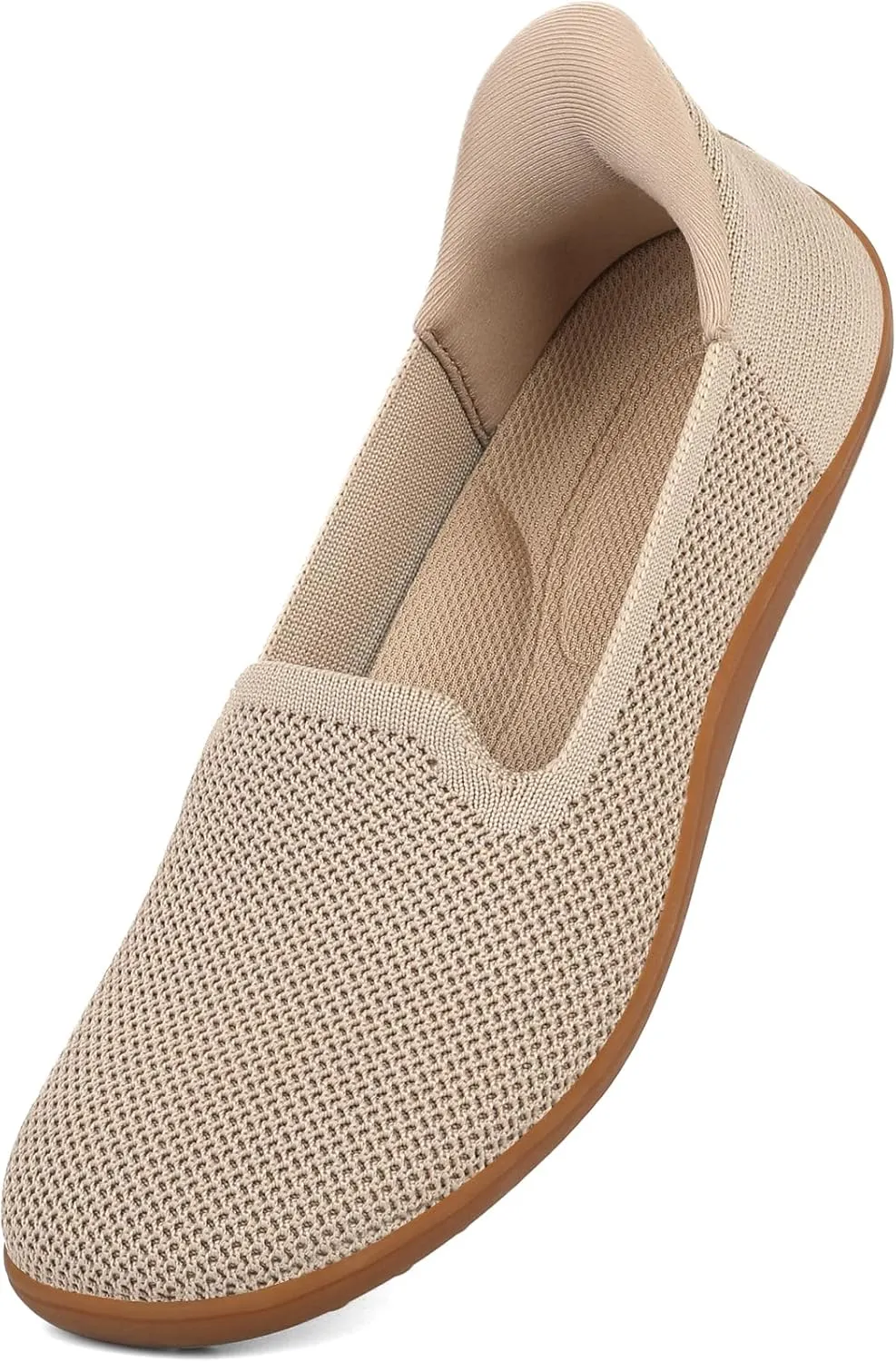 KBZone Women's Wide Toe Box Slip on Flats Shoes Comfortable Round Toe Mesh Loafers Walking Shoes