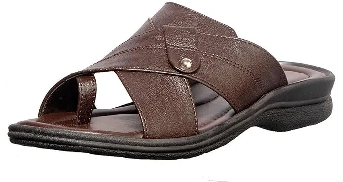 Khadim's Men Synthetic Solid Brown Sandal