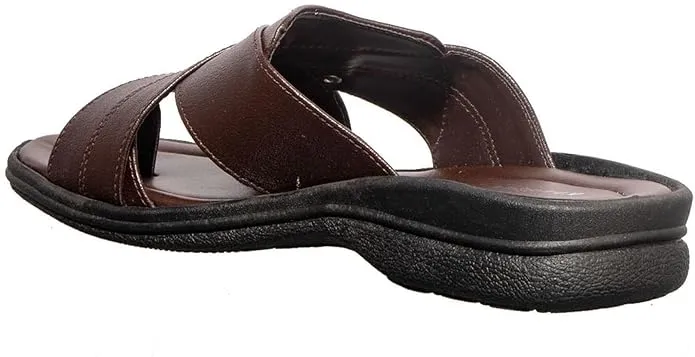 Khadim's Men Synthetic Solid Brown Sandal
