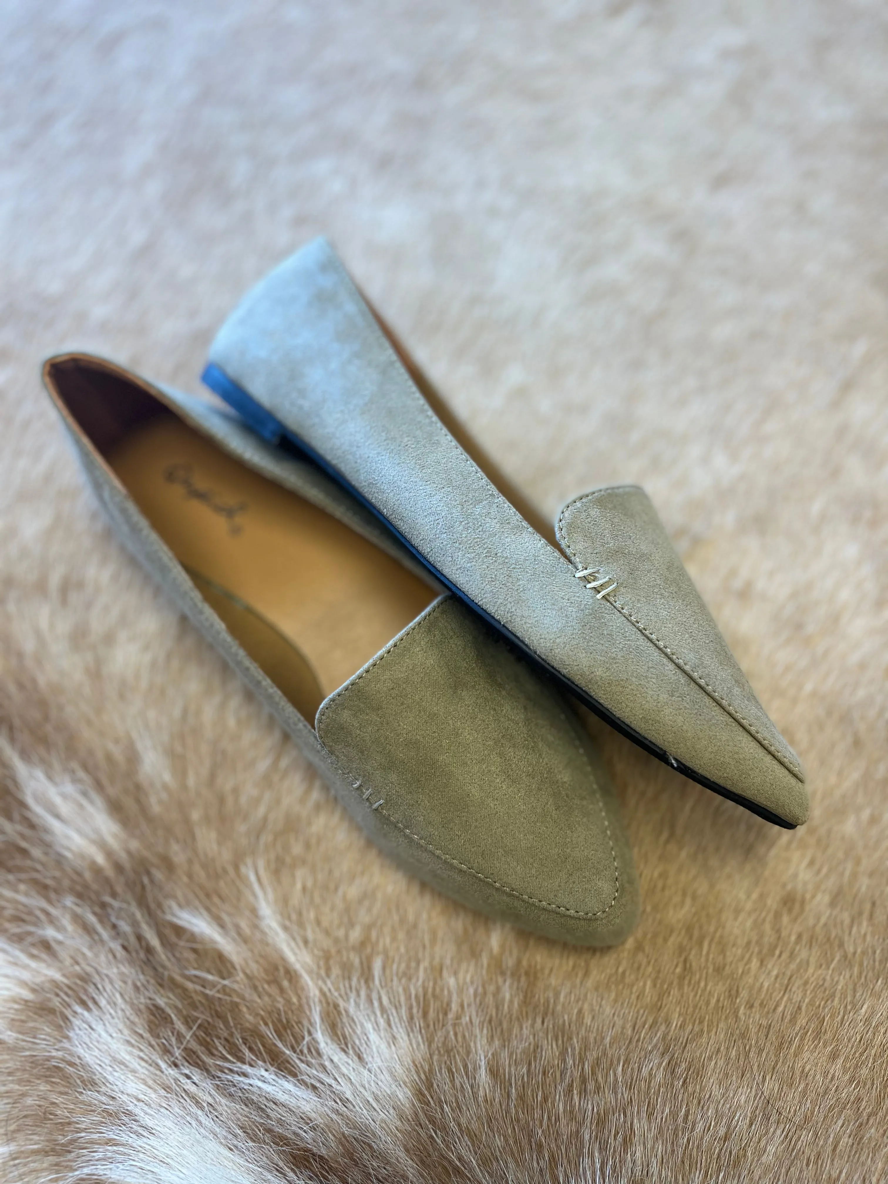 Khaki Suede Loafers