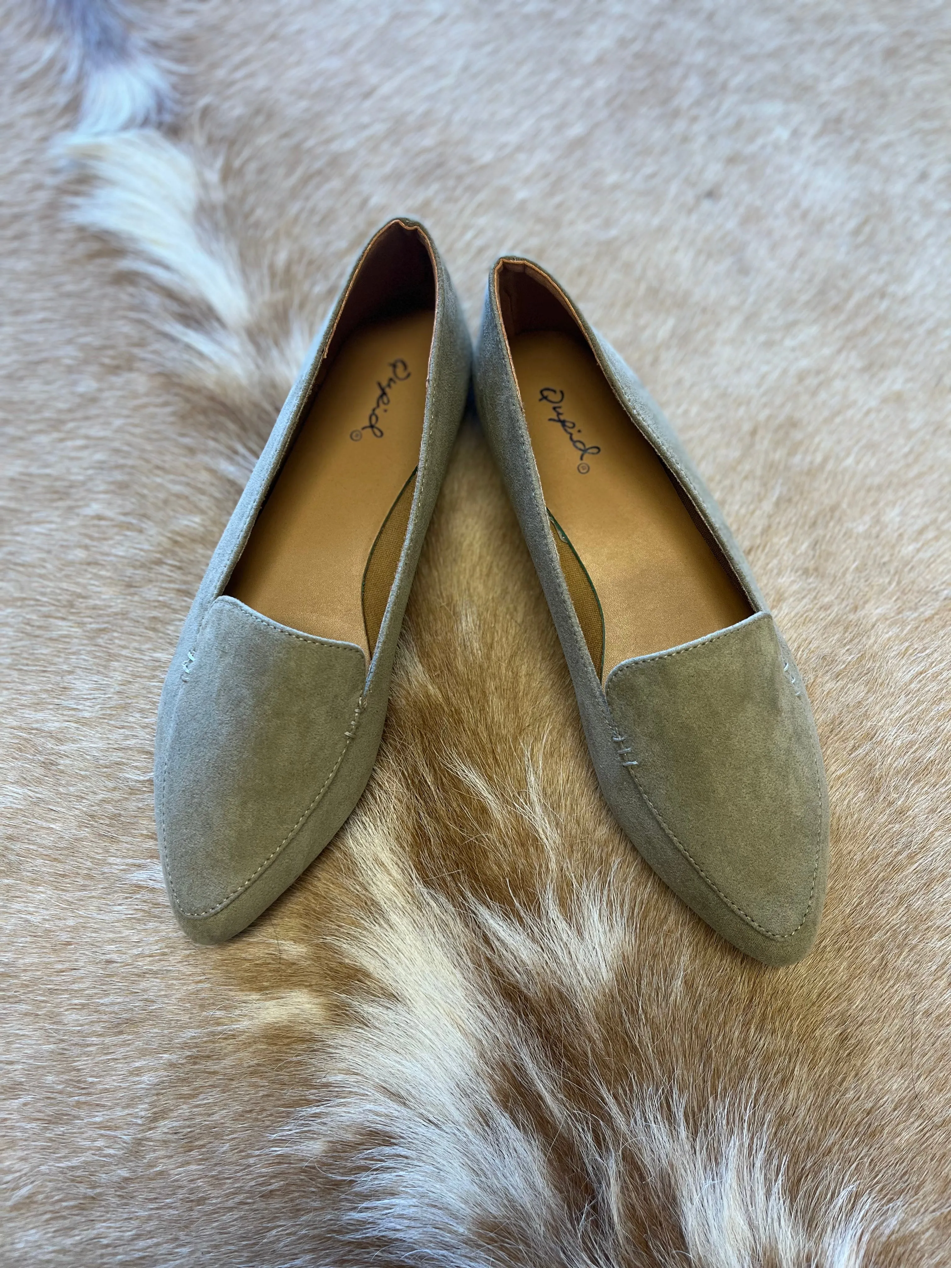Khaki Suede Loafers
