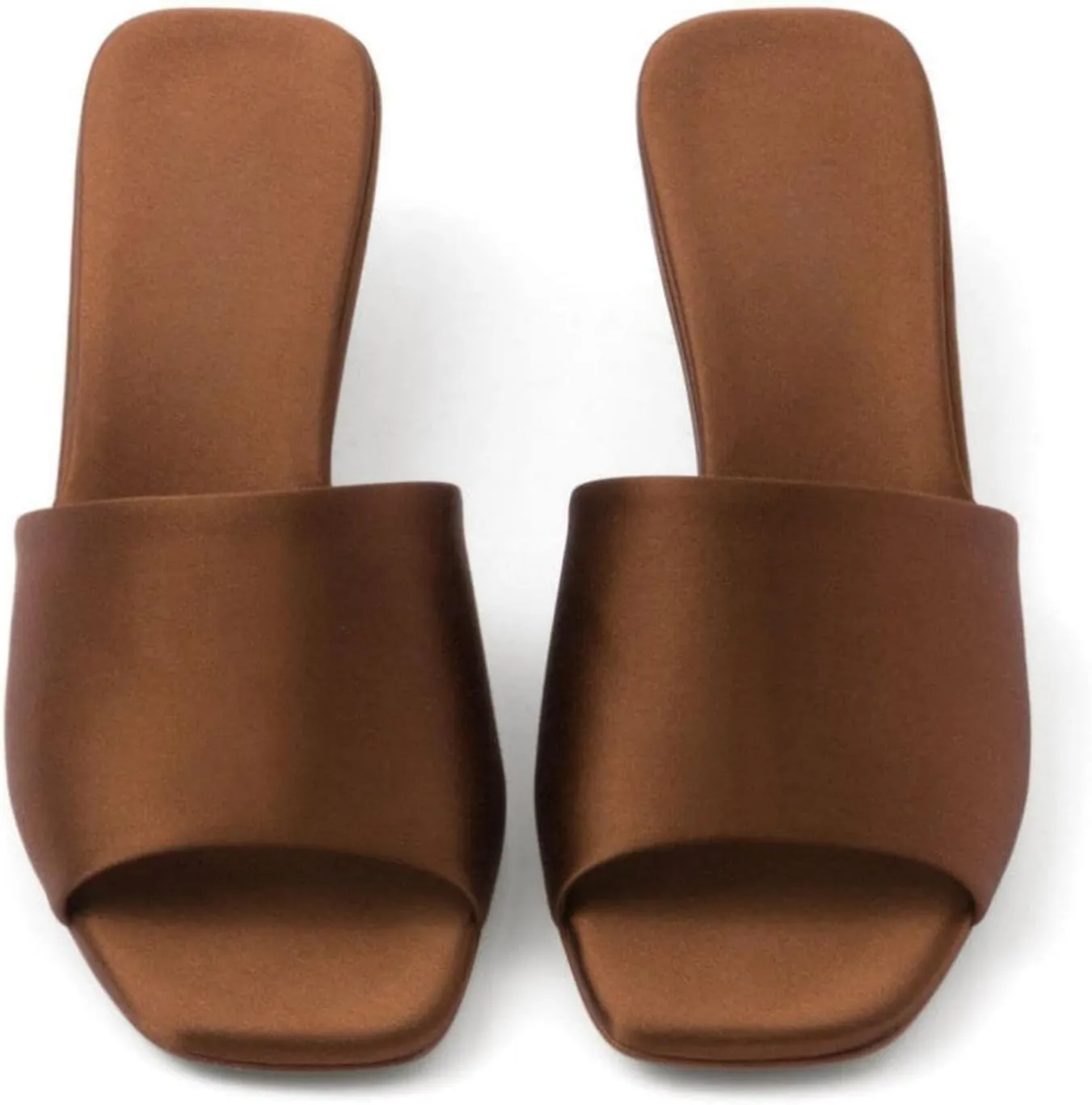 Kitten Heels Mules for Women, Satin Peep Square Toe Slingback Slip On Sandals for Dressy Casual