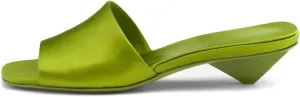 Kitten Heels Mules for Women, Satin Peep Square Toe Slingback Slip On Sandals for Dressy Casual