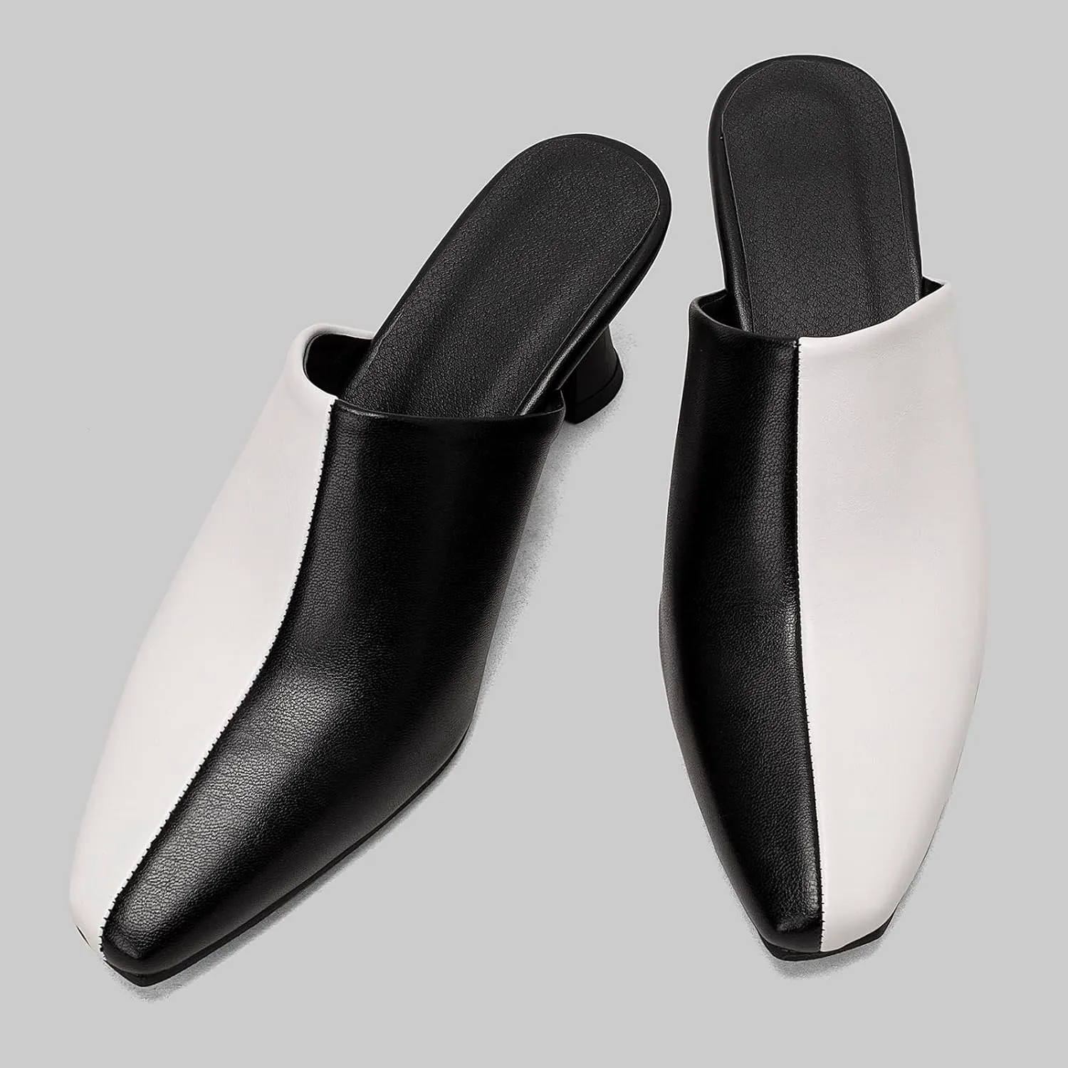 Kitten Heels Mules Womens Pointed Toe Slippers