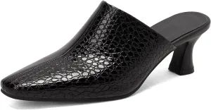 Kitten Heels Mules Womens Pointed Toe Slippers