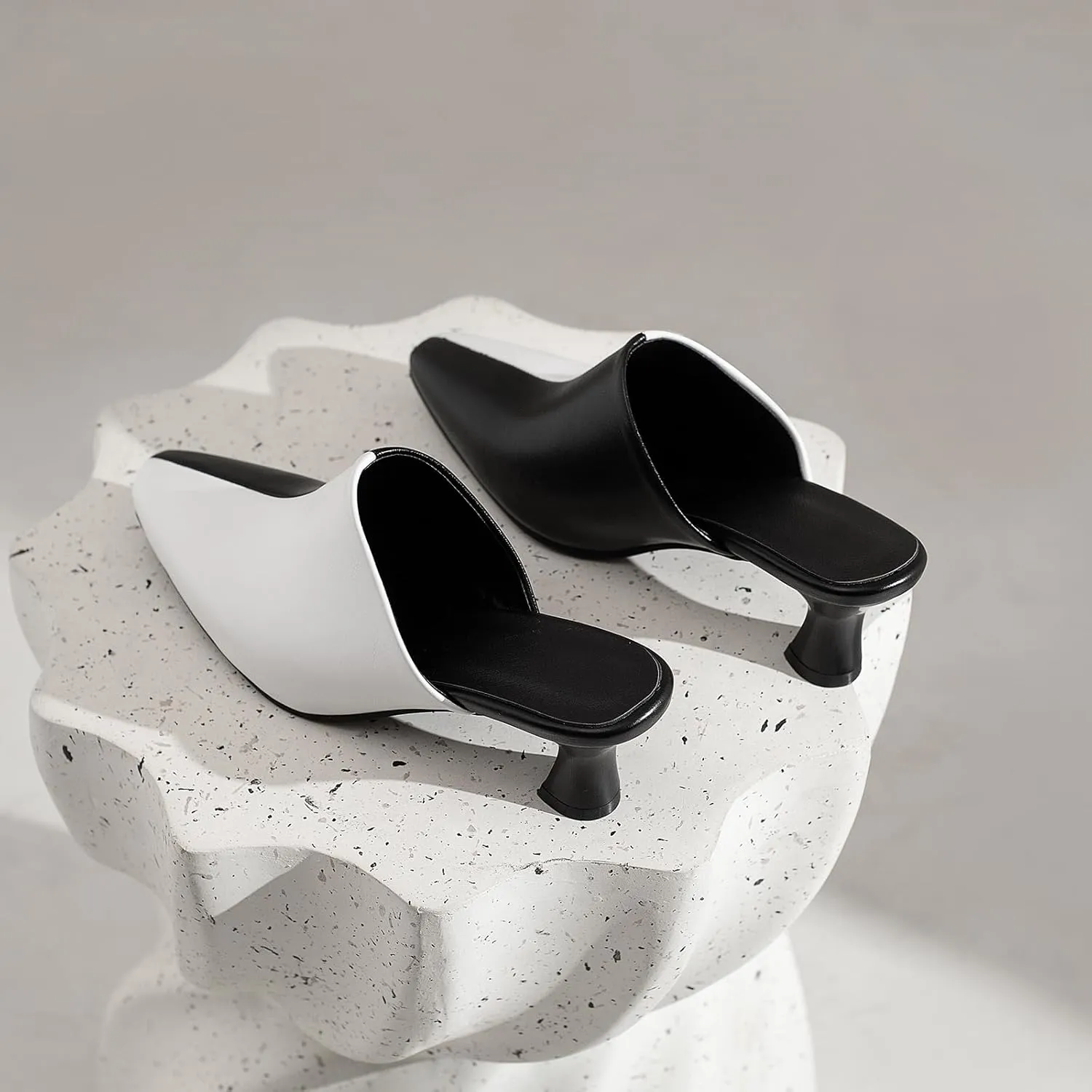 Kitten Heels Mules Womens Pointed Toe Slippers