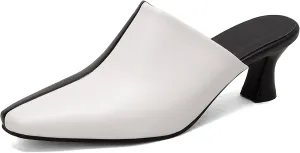 Kitten Heels Mules Womens Pointed Toe Slippers