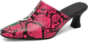 Kitten Heels Mules Womens Pointed Toe Slippers