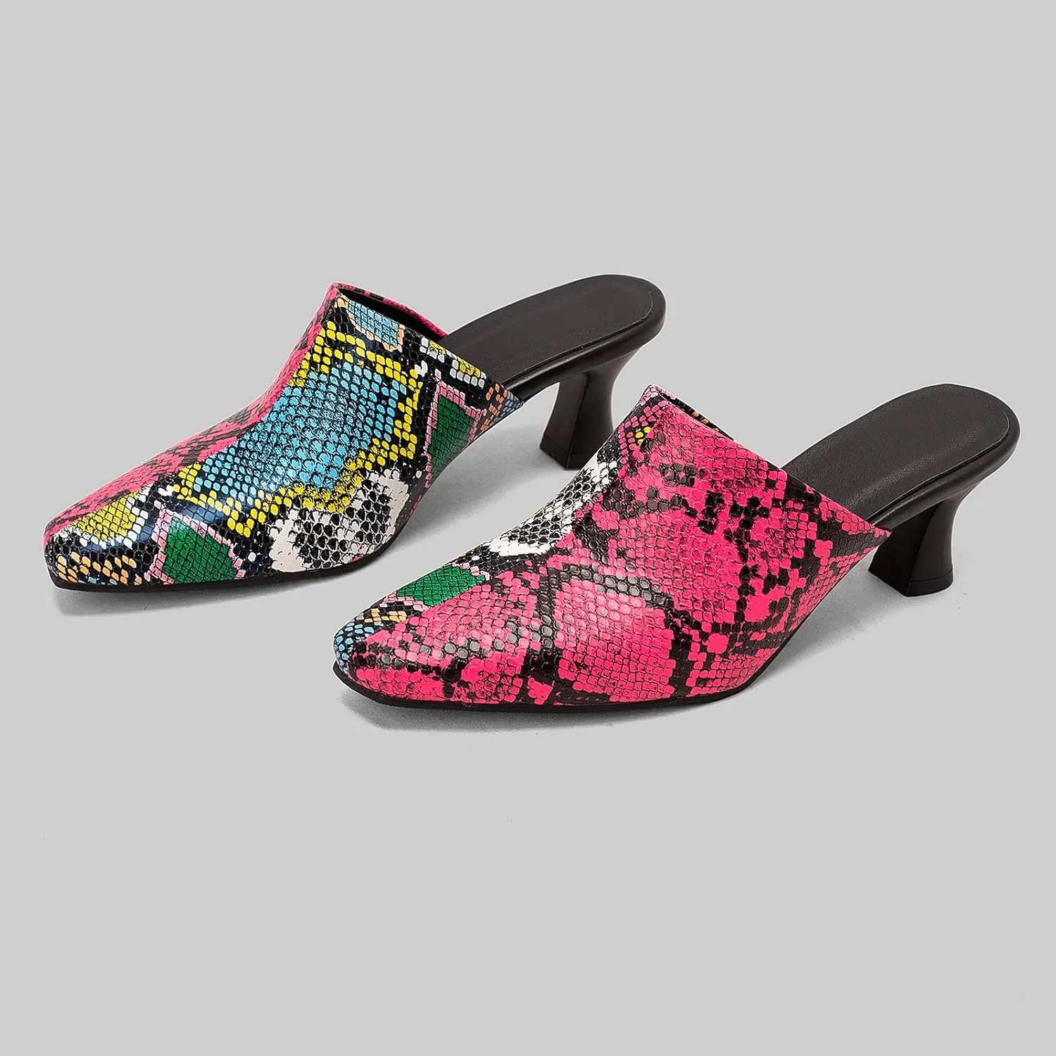 Kitten Heels Mules Womens Pointed Toe Slippers