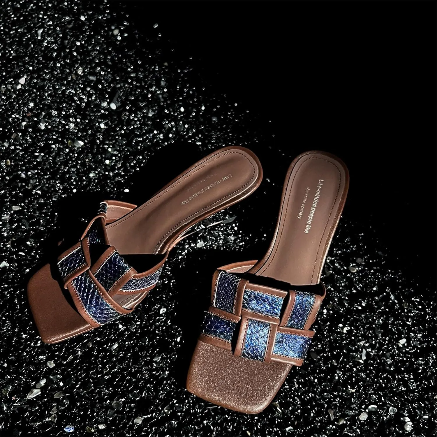 Kluolandi Women's Slides Wedge Sandals Square Open Toe Braided Heeled Mules for Women Slip On Heels Dress Shoes
