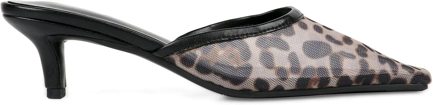 KysBloes Kitten Heel Mules for Women Square Toe Slip On Pumps Low Heel Slides Backless Dress Casual Shoes