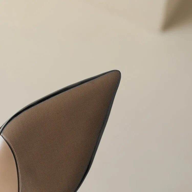 Ladies Pointed Toe Kitten Heel Loafers in Patent
