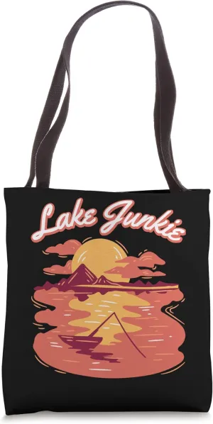 Lake junkie Lake Boat Boating Tote Bag