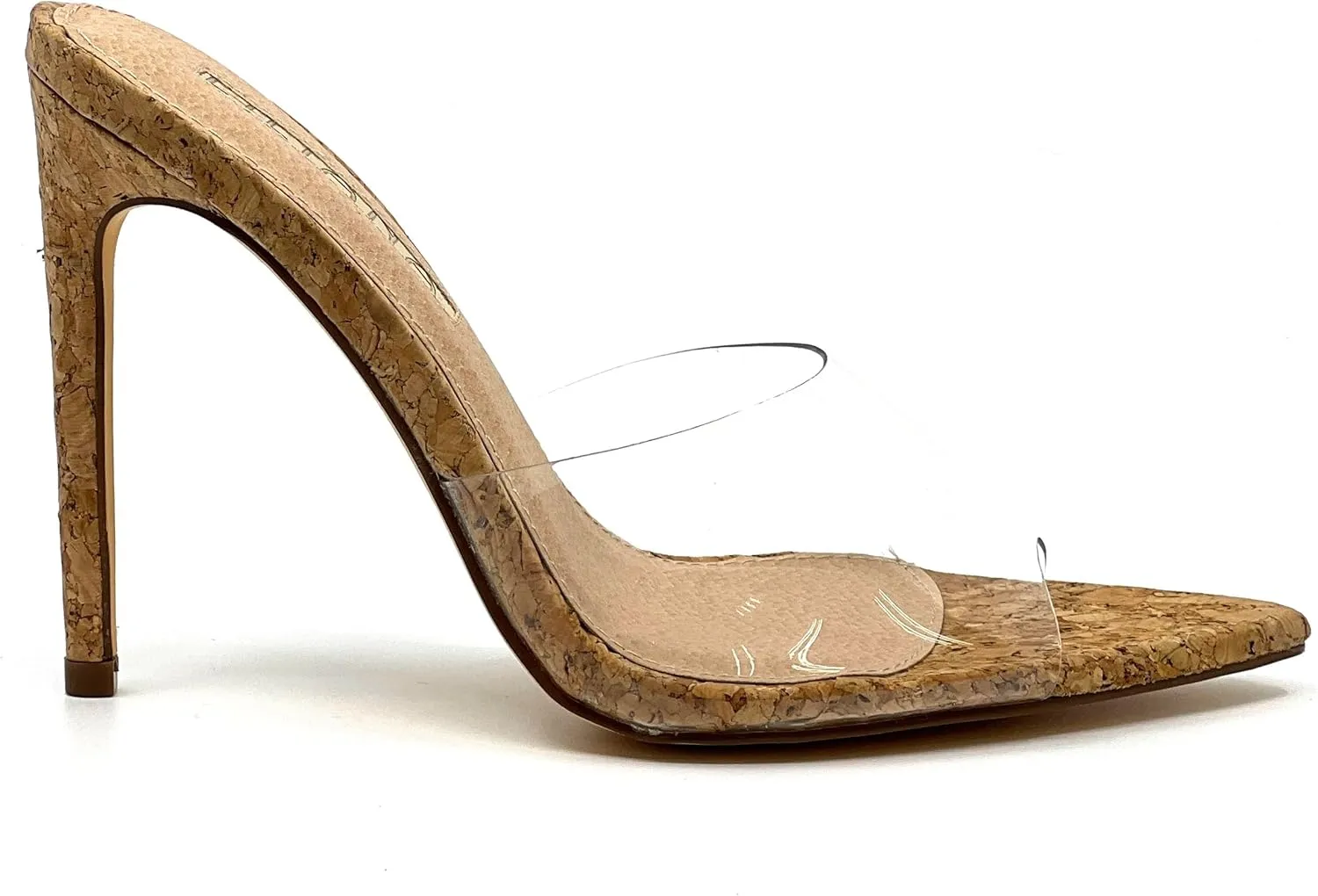 Liliana Women Clear Pointed Toe Sandals Stiletto Heels Slip on Mules Sandals