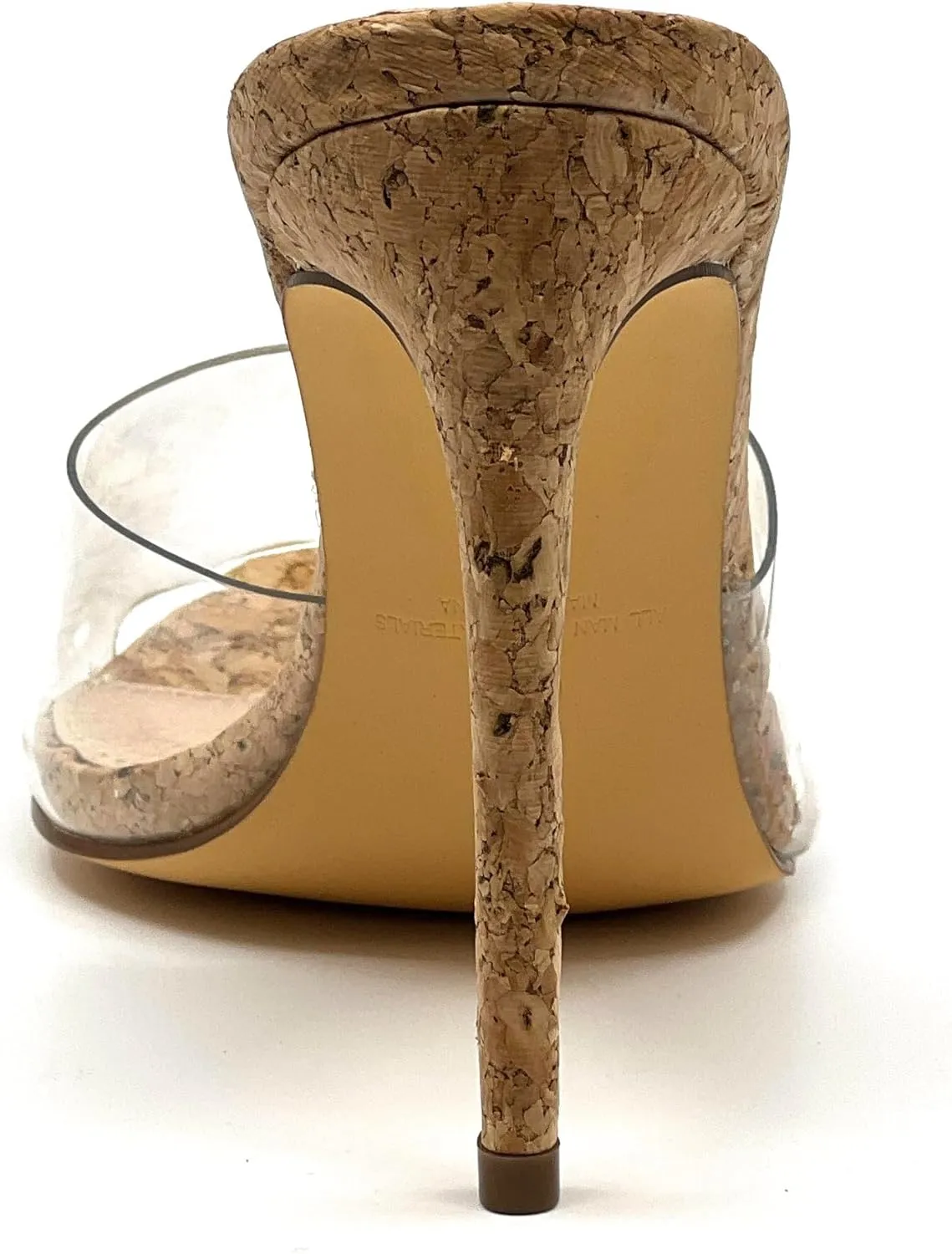 Liliana Women Clear Pointed Toe Sandals Stiletto Heels Slip on Mules Sandals