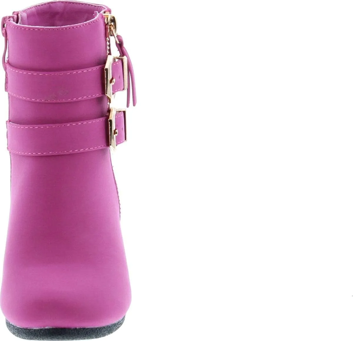 Link Peggy-90K Children Girl's Wedge Heel Double Straps High Top Ankle Booties