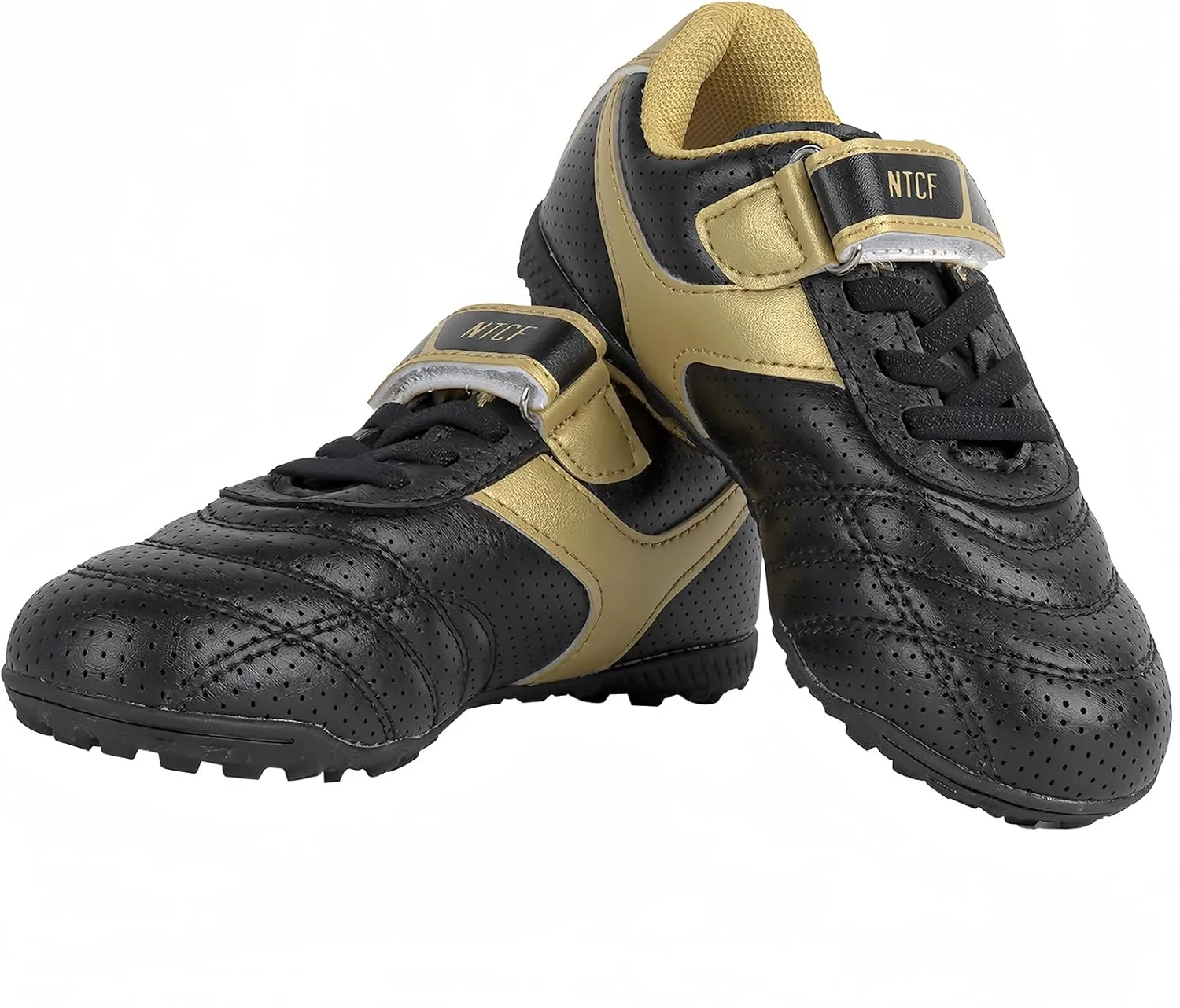 Linkidea Kids TF Soccer Shoes No Laces, Laceless Turf Soccer Cleats for Unisex-Child