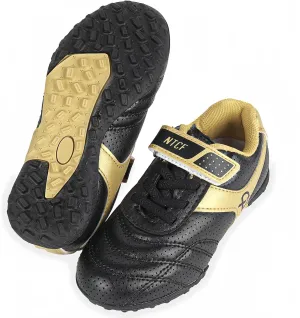 Linkidea Kids TF Soccer Shoes No Laces, Laceless Turf Soccer Cleats for Unisex-Child